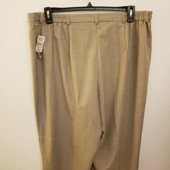 Talbots Petites Tan Classic Straight Leg Pants Window Pane Checks Size 22W NWT - Picture 7 of 9